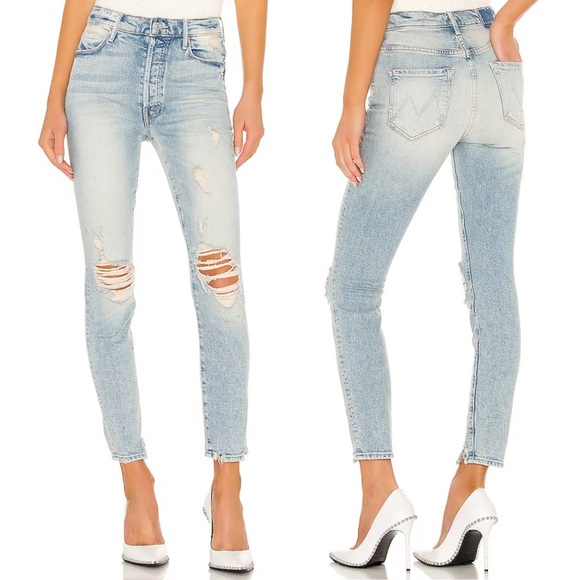Mother Superior The Super Stunner Ankle Distressed Skinny Jeans Say Amen Again